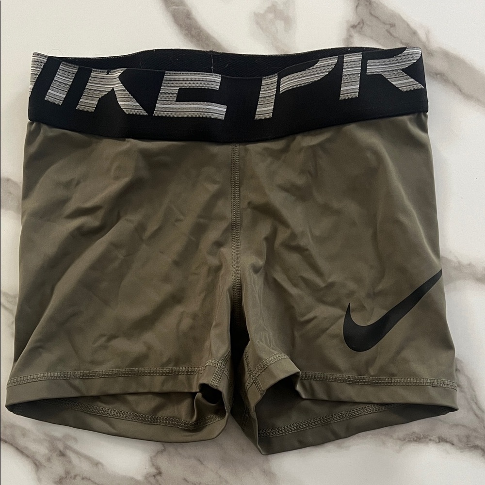 Nike Pro Women's Olive Green Shorts